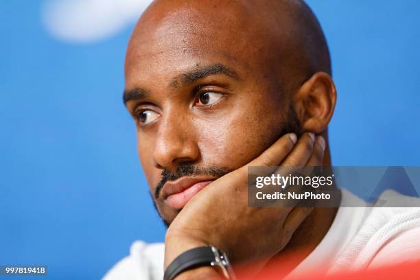 Fabian Delph of England attends a press conference ahead of the 2018 FIFA World Cup Russia third-place match against Belgium on July 13, 2018 at...