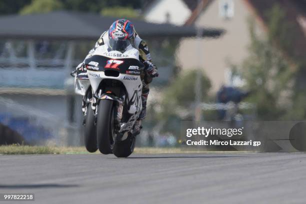 Karel Abraham of Czech Republic and Angel Nieto Team leads the field during the MotoGp of Germany - Free Practice at Sachsenring Circuit on July 13,...