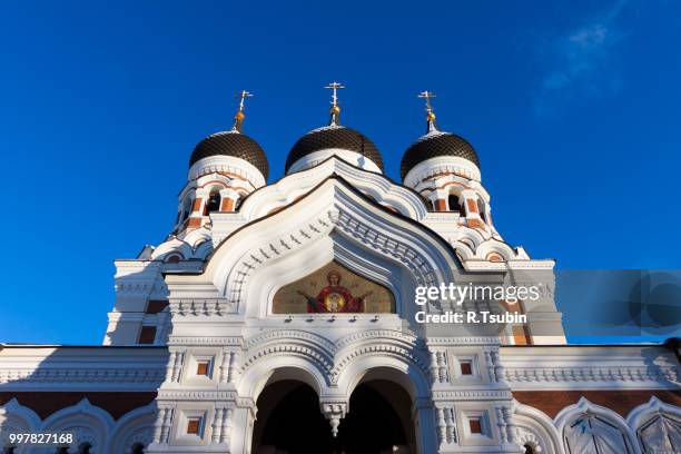 alexander nevsky cathedral winter view - tallinn, estonia - town wall tallinn stock pictures, royalty-free photos & images