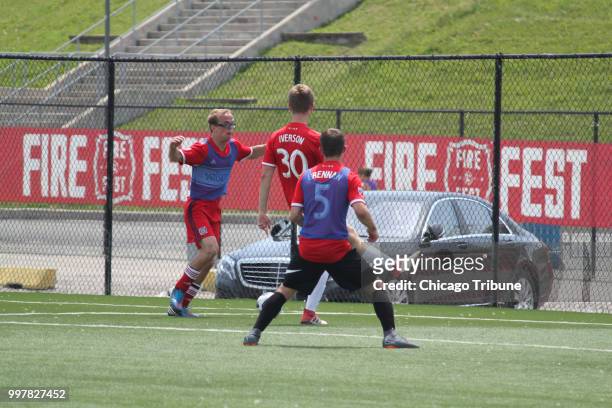Team USA Illinois playes Mark Jerabek, from left, practices for the Special Olympics Unified Cup on Wednesday, July 11 at Toyota Park in Bridgeview...