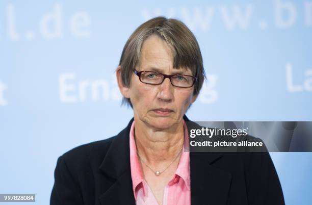 Department head Monika Lahrssen-Wiederholt of the Federal Institute for Risk Assessment is holding a press conference because of the...