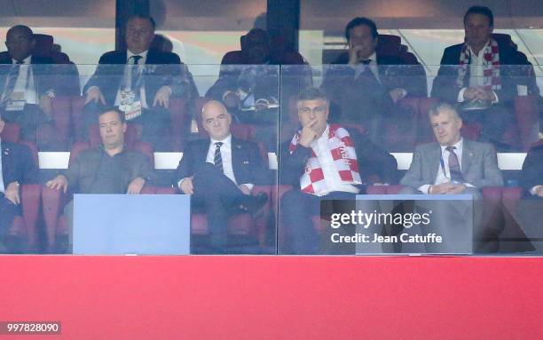 Prime Minister of Russia Dmitry Medvedev, FIFA President Gianni Infantino, Prime Minister of Croatia Andrej Plenkovic, President of Croatian Football...