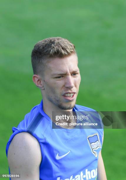 Hertha's Mitchell Weiser in action during a training session in Schladming, Austria, 31 July 2017. Photo: Expa/Martin Huber/APA/DPA/EXPA/MARTIN HUBER