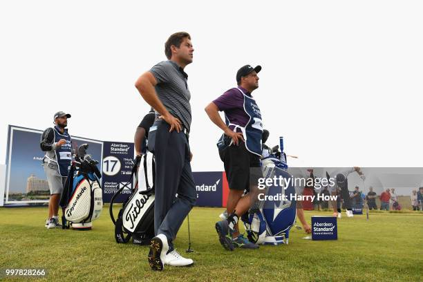 Robert Rock of England looks on, on hole seventeen during day two of the Aberdeen Standard Investments Scottish Open at Gullane Golf Course on July...