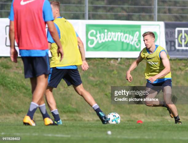 Hertha's Mitchell Weiser in action during a training session in Schladming, Austria, 31 July 2017. Photo: Expa/Martin Huber/APA/DPA/EXPA/MARTIN HUBER