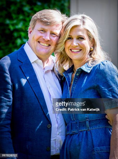 King Willem-Alexander of The Netherlands and Queen Maxima of The Netherlands on July 13, 2018 in Wassenaar, Netherlands.