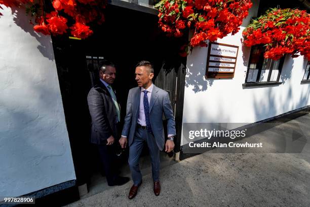 An unhappy looking Frankie Dettori is seen after being banned from riding for 10 days and will miss big races at Ascot and Goodwood at Newmarket...