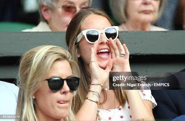 Madison McKinley Isner in the players box on day eleven of the Wimbledon Championships at the All England Lawn Tennis and Croquet Club, Wimbledon....