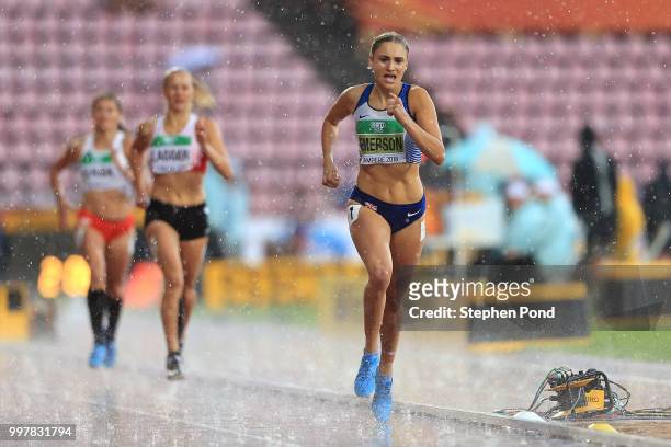 Niamh Emerson of Great Britain in action during the women's heptathlon 800m during day five of The IAAF World U20 Championships on July 13, 2018 in...
