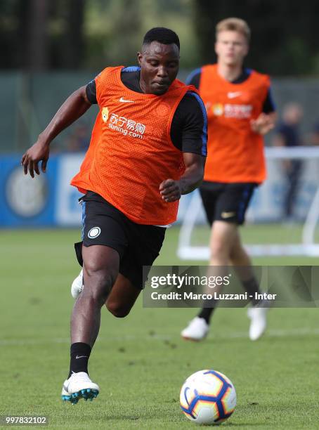 Kwadwo Asamoah of FC Internazionale controls the ball during the FC Internazionale training camp at the club's training ground Suning Training Center...