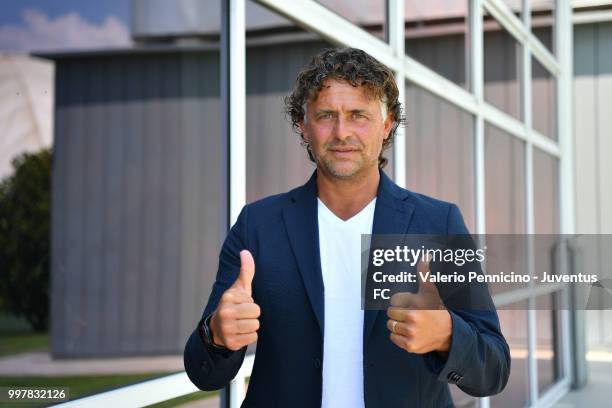 Juventus unveils new U19 head coach Francesco Baldini on July 13, 2018 in Vinovo, Italy.