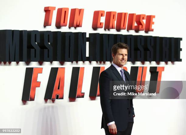 Tom Cruise attends the UK Premiere of "Mission: Impossible - Fallout" at BFI IMAX on July 13, 2018 in London, England.