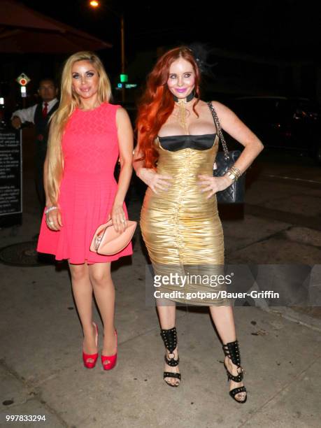 Sophia Vegas Wollersheim and Phoebe Price are seen on July 12, 2018 in Los Angeles, California.