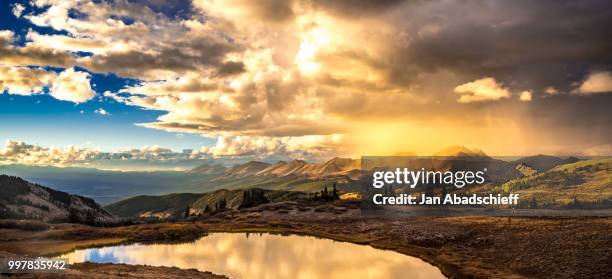 stormy sunset at cottonwood pass, co - cottonwood stock-fotos und bilder