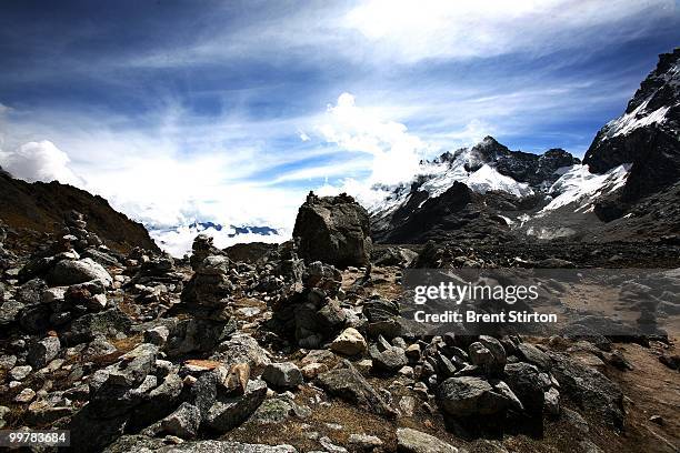 The trek continues over its highest pass called Salcantayccasa, 4650 meters high, Soraypampa, Peru, June 27, 2007. The pass is a series of steep...