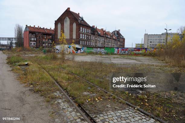 The shipyards of Gdansk. Former workshops of the shipyards of Gdansk on October 14, 2015 in Gdansk, Poland.