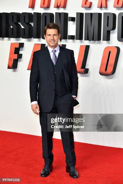 Tom Cruise attends the UK Premiere of "Mission: Impossible - Fallout" at BFI IMAX on July 13, 2018 in London, England.