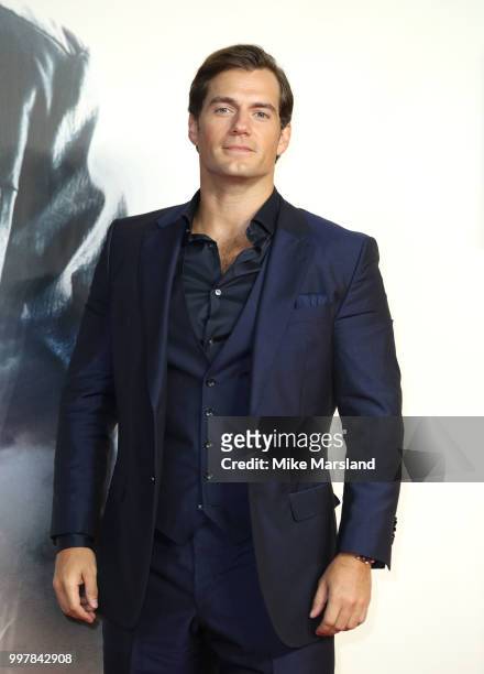 Henry Cavill attends the UK Premiere of "Mission: Impossible - Fallout" at BFI IMAX on July 13, 2018 in London, England.