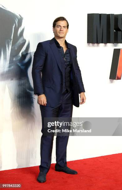 Henry Cavill attends the UK Premiere of "Mission: Impossible - Fallout" at BFI IMAX on July 13, 2018 in London, England.