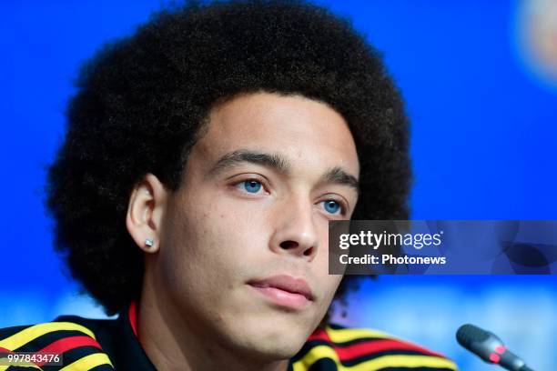 Axel Witsel midfielder of Belgium talking to the press during a press conference of the National Soccer Team of Belgium prior to the FIFA 2018 World...