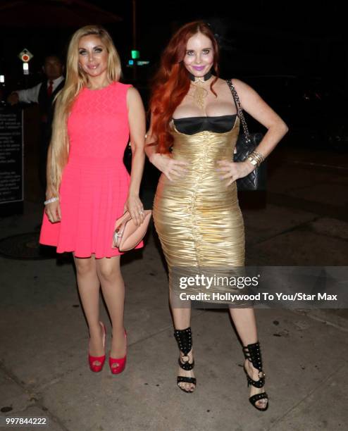 Sophia Vegas Wollersheim and Phoebe Price are seen on July 12, 2018 in Los Angeles, California.