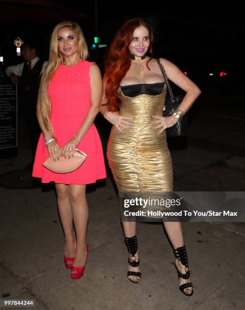 Sophia Vegas Wollersheim and Phoebe Price are seen on July 12, 2018 in Los Angeles, California.