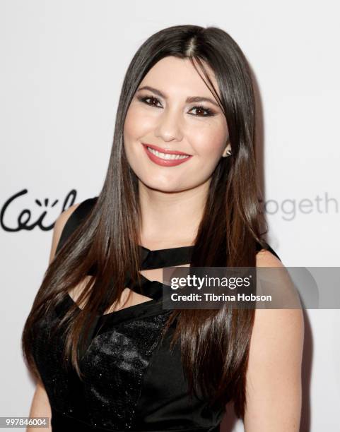 Celeste Thorson attends the Kings and Queens Art Exhibition at Hills Penthouse on July 12, 2018 in West Hollywood, California.