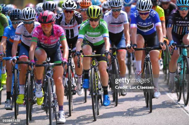 Amanda Spratt of Australia and Team Mitchelton-Scott Green mountain jersey / Elisa Longo Borghini of Italy and Team Wiggle High5 Blue best Italian...
