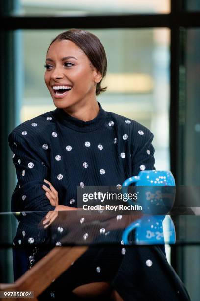 Kat Graham visits Build Brunch at Build Studio on July 13, 2018 in New York City.