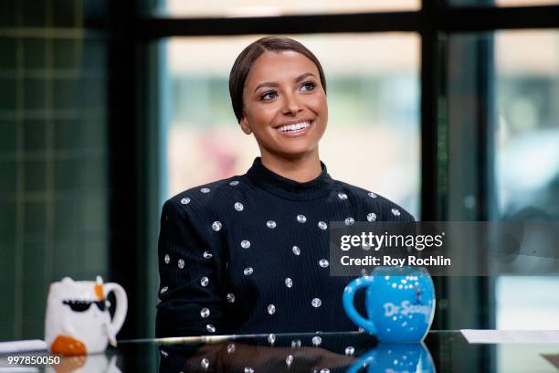 Kat Graham visits Build Brunch at Build Studio on July 13, 2018 in New York City.