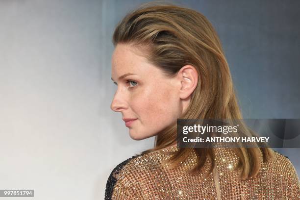 Swedish actress Rebecca Ferguson arrives for the UK premiere of the film Mission: Impossible - Fallout in London on July 13, 2018.