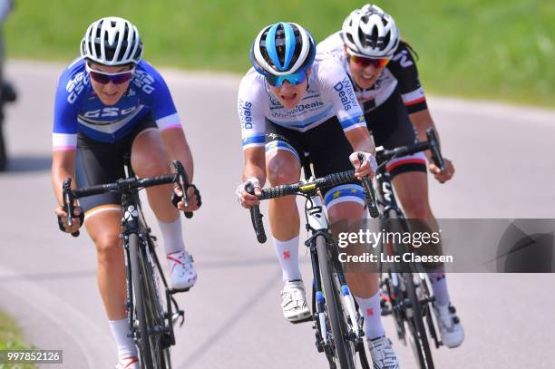 Elisa Longo Borghini of Italy and Team Wiggle High5 Blue Best Italian Rider / Marianne Vos of The Netherlands and Team WaowDeals Pro Cycling /...