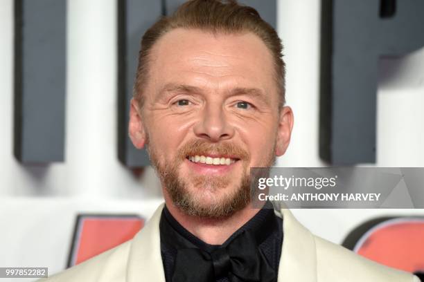 British actor Simon Pegg arrives for the UK premiere of the film Mission: Impossible - Fallout in London on July 13, 2018.