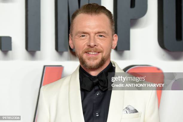 British actor Simon Pegg arrives for the UK premiere of the film Mission: Impossible - Fallout in London on July 13, 2018.