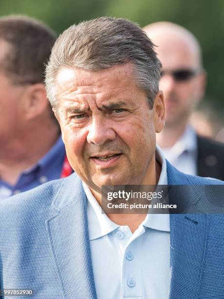 German Foreign Minister Sigmar Gabriel arrives to the kick-off of his campaign ahead of the Bundestag elections in Salzgitter, Germany, 04 August...