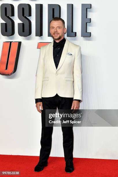 Simon Pegg attends the UK Premiere of "Mission: Impossible - Fallout" at BFI IMAX on July 13, 2018 in London, England.