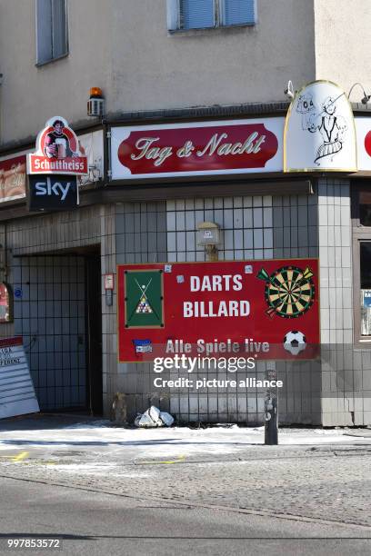 "Tag und Nacht" written on the sign of a pub on the Hermannstrasse in the Neukolln district of Berlin, Germany, 05 August 2017. This was the scene of...