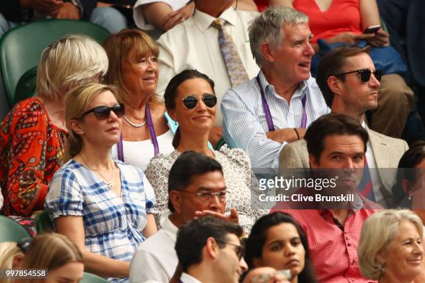 Pippa Middleton and James Matthews attend day eleven of the Wimbledon Lawn Tennis Championships at All England Lawn Tennis and Croquet Club on July...