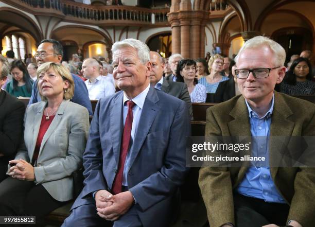 July 2018, Berlin, Germany: The first death anniversary of Nobel Peace Prize recipient Liu Xiaobo sees former federal president Joachim Gauck and his...