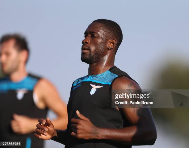 Bartolomeu Bastos in action during the SS Lazio training session on July 13, 2018 in Rome, Italy.