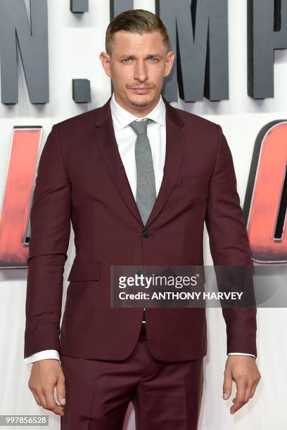 Actor Frederick Schmidt arrives for the UK premiere of the film Mission: Impossible - Fallout in London on July 13, 2018.