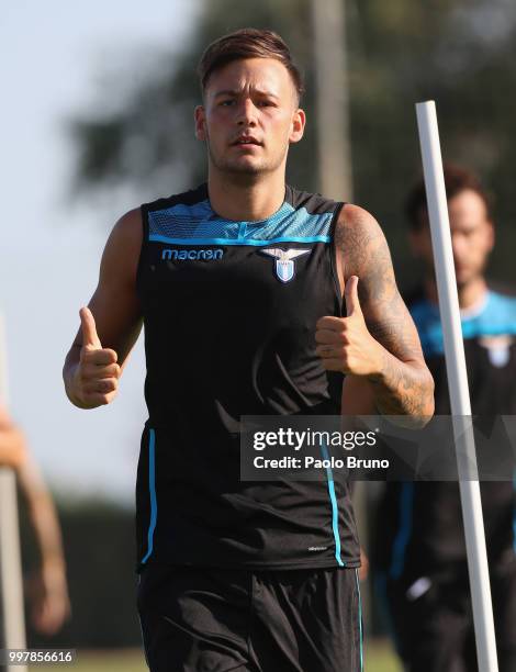 Alessandro Murgia in action during the SS Lazio training session on July 13, 2018 in Rome, Italy.