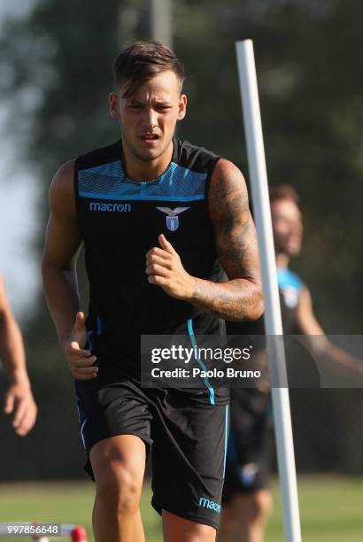 Alessandro Murgia in action during the SS Lazio training session on July 13, 2018 in Rome, Italy.