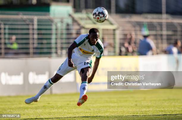 Ibrahima Traore of Borussia Moenchengladbach controls the ball during the preseason friendly match between VfB Luebeck and Borussia Moenchengladbach...