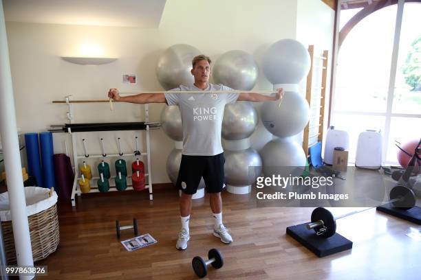 Marc Albrighton during the Leicester City pre-season training camp on July 13 , 2018 in Evian, France.
