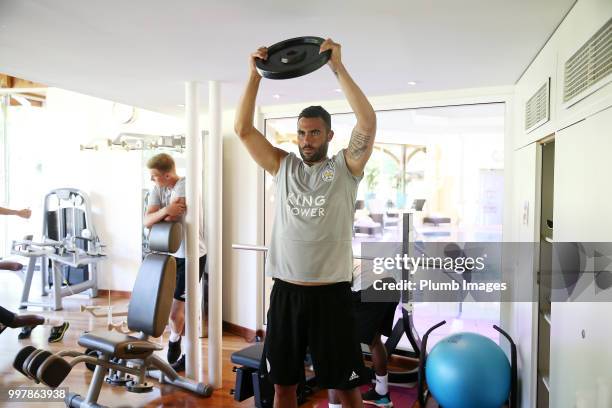 Vicente Iborra during the Leicester City pre-season training camp on July 13 , 2018 in Evian, France.