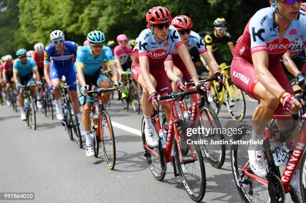 Ilnur Zakarin of Russia and Team Katusha / Ian Boswell of The United States and Team Katusha / Peloton / during the 105th Tour de France 2018, Stage...