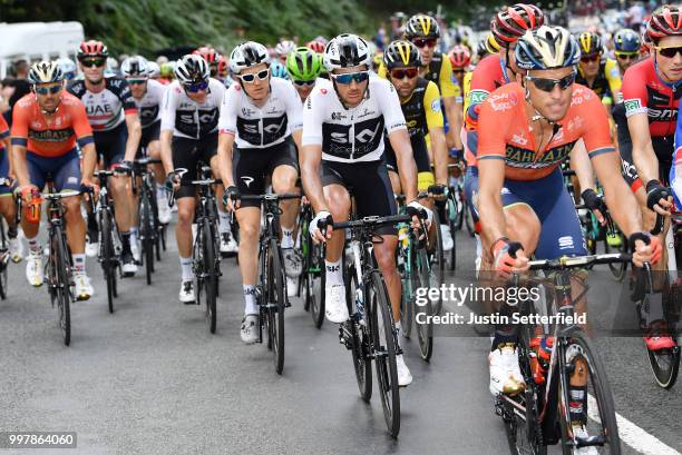 Gianni Moscon of Italy and Team Sky / Geraint Thomas of Great Britain and Team Sky / Christopher Froome of Great Britain and Team Sky / during the...