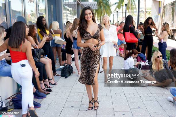 Sports Illustrated Model Anne de Paula poses in the line of potential models during the 2018 Sports Illustrated Swimsuit Casting Call at PARAISO...
