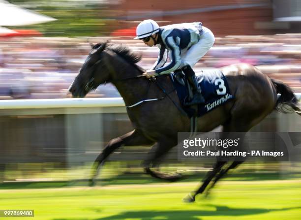 Alpha Centauri ridden by Colm O'Donoghue wins The Tattersalls Falmouth Stakes during day two of The Moet & Chandon July Festival at Newmarket...